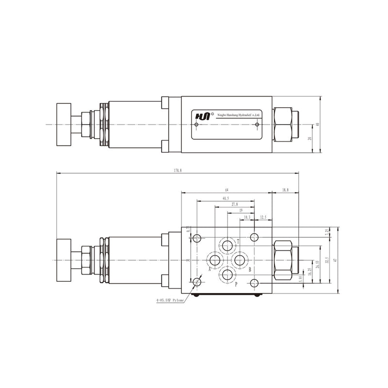 MBRV 02 PK320 - Subplate Cetop 3, Pressure Reducing in P 70-210Bar